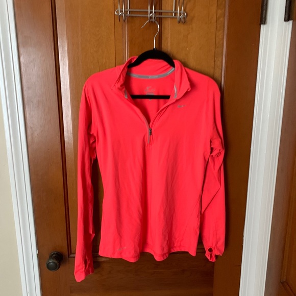 Women’s Nike Half Zip Neon Pink Dri Fit - Picture 2 of 7